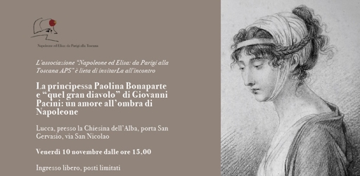 Paolina Bonaparte e Giovanni Pacini convegno Lucca 10 nov 2023 - INVITO