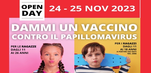 Locandina - Vaccininazione HPV, open day 24 e 25 novembre pdf